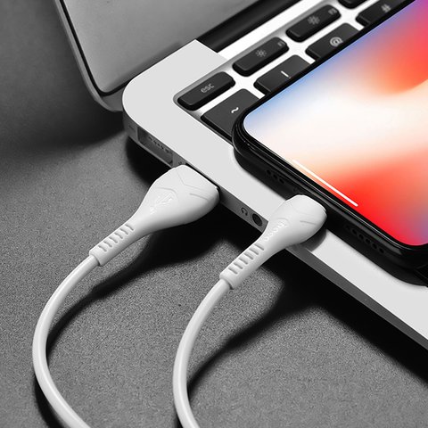 USB кабель Hoco X37, USB тип-A, Lightning, 100 см, 2,4 А, білий, #6931474710499 Прев'ю 2