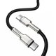 USB кабель Baseus Cafule Series Metal, 2xUSB тип-C, 200 см, 100 Вт, черный, в нейлоновой оплетке, #CATJK-D01 Превью 1
