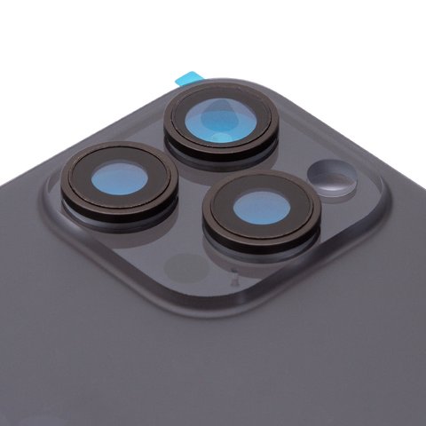 Housing Back Cover compatible with iPhone 15 Pro Max, (black, with camera lens, Original (PRC)) Preview 1