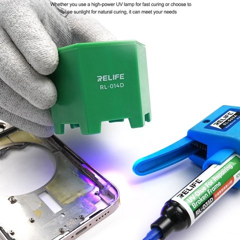 Glue RELIFE RL-035D, (transparent, UV, to repair cracks, for display frames, 10 ml) Preview 3
