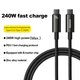 Cable USB Baseus Tungsten Gold, 2xUSB tipo-C, 200 cm, 240 W, negro, con revestimiento de nylon, #CAWJ040101 Vista previa  2