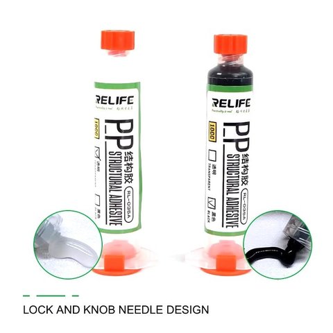 Glue RELIFE RL-035A, (polyurethane, black, for gluing back covers, for display frames, 10 ml) Preview 1