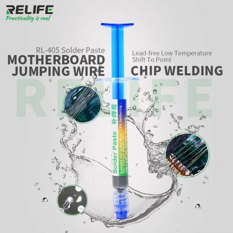 BGA Paste RELIFE RL-405, (3 ml, 138 °C, for lead-free soldering) Preview 1