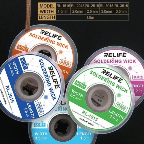 Malla para desoldar RELIFE RL-3515, W. 3.5 mm, (L) 1.5 m Vista previa  3