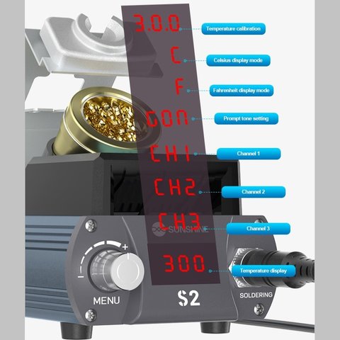 Estación de soldadura Sunshine S2, digital, 40 W Vista previa  7