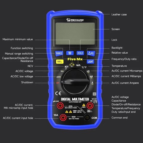 Multímetro Mechanic Five Mx, digital Vista previa  2