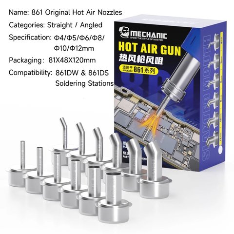Boquilla para pistolas de aire Mechanic 861 Original, recta, 6in1, 4mm/5mm/6mm/8mm/10mm/12mm Vista previa  4