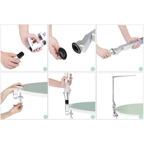 Настольная бестеневая лампа TaoTronics TT-DL07, серебристая, EU Превью 13