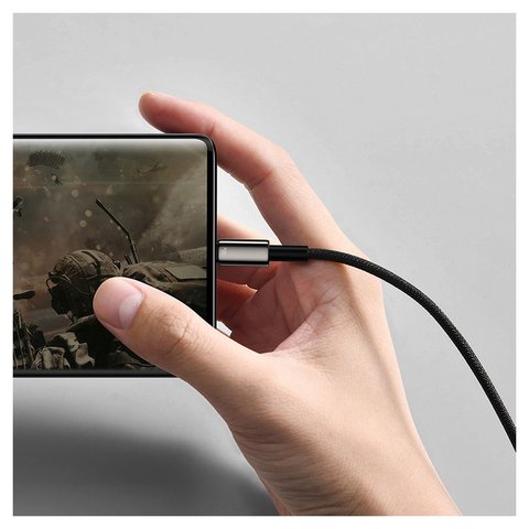 USB кабель Baseus Tungsten Gold, USB тип-C, USB тип-A, 100 см, 100 Вт, черный, в нейлоновой оплетке, #CAWJ000001 Превью 1