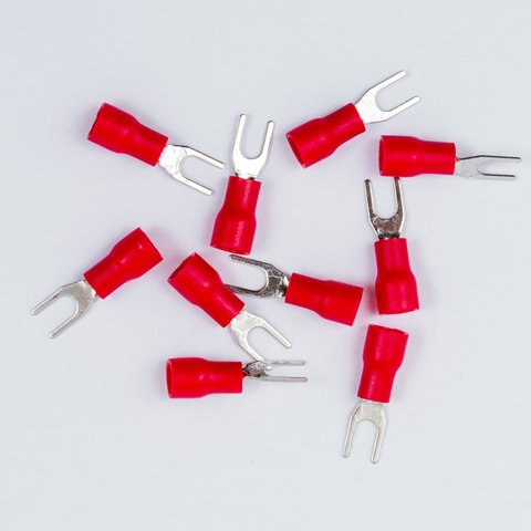 Наконечник SV1.25-3, 3 мм, вилковий, ізольований, червоний, 10 шт., 0,5-1,5 мм² Прев'ю 1