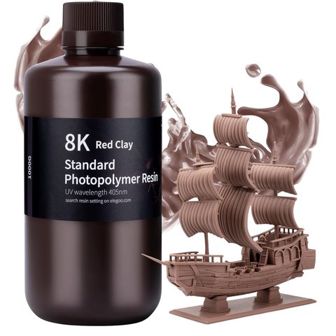 Фотополимерная смола для 3D-принтера ELEGOO 8K Red Clay, 1 кг Превью 1